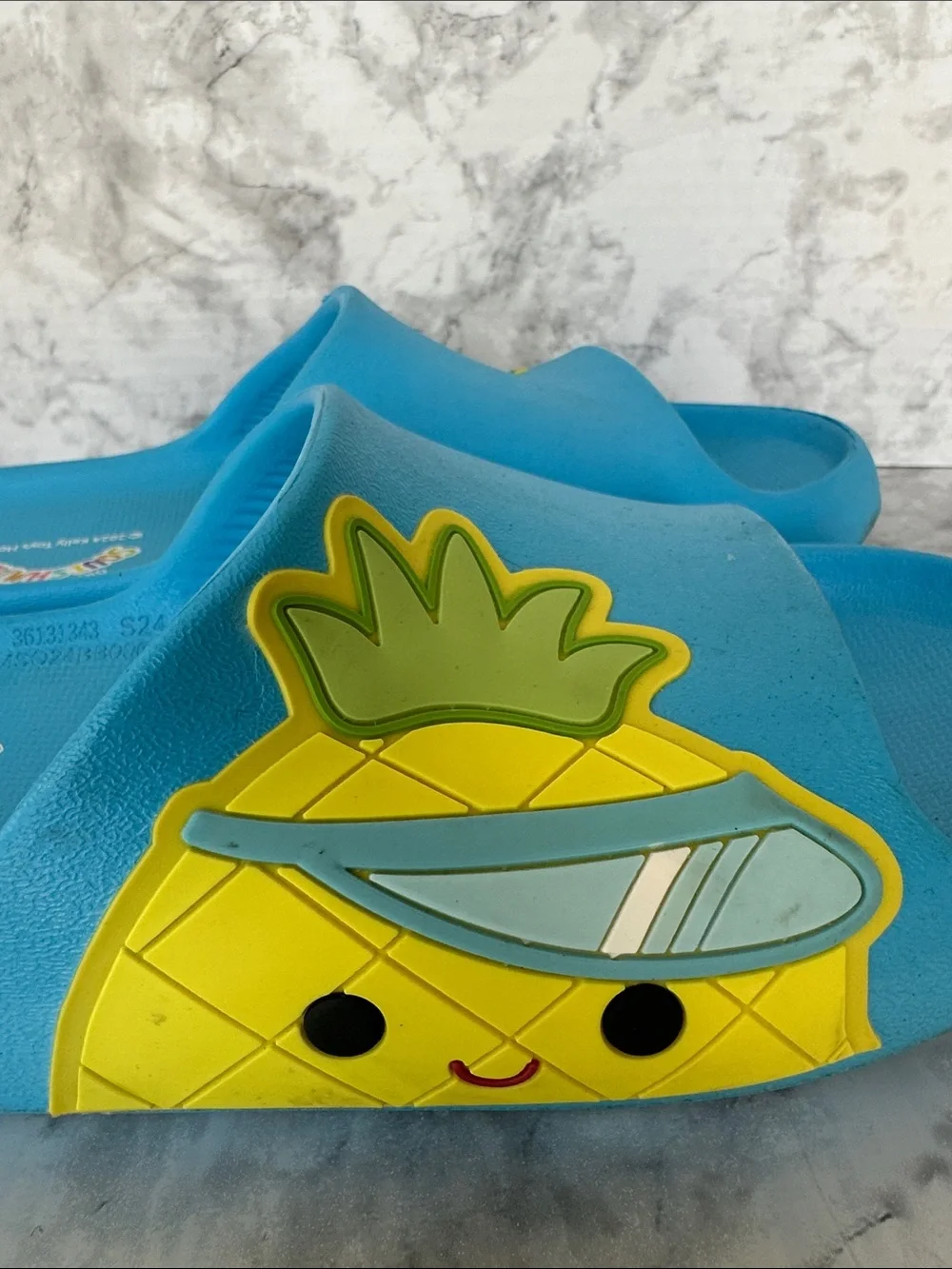 Squishmallows Blue Pineapple Slide Sandals in Blue Women’s 9-10